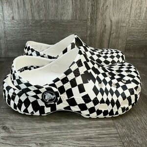 Crocs Classic Clog Kids Size 11 Checkerboard Black White Slip On NEW